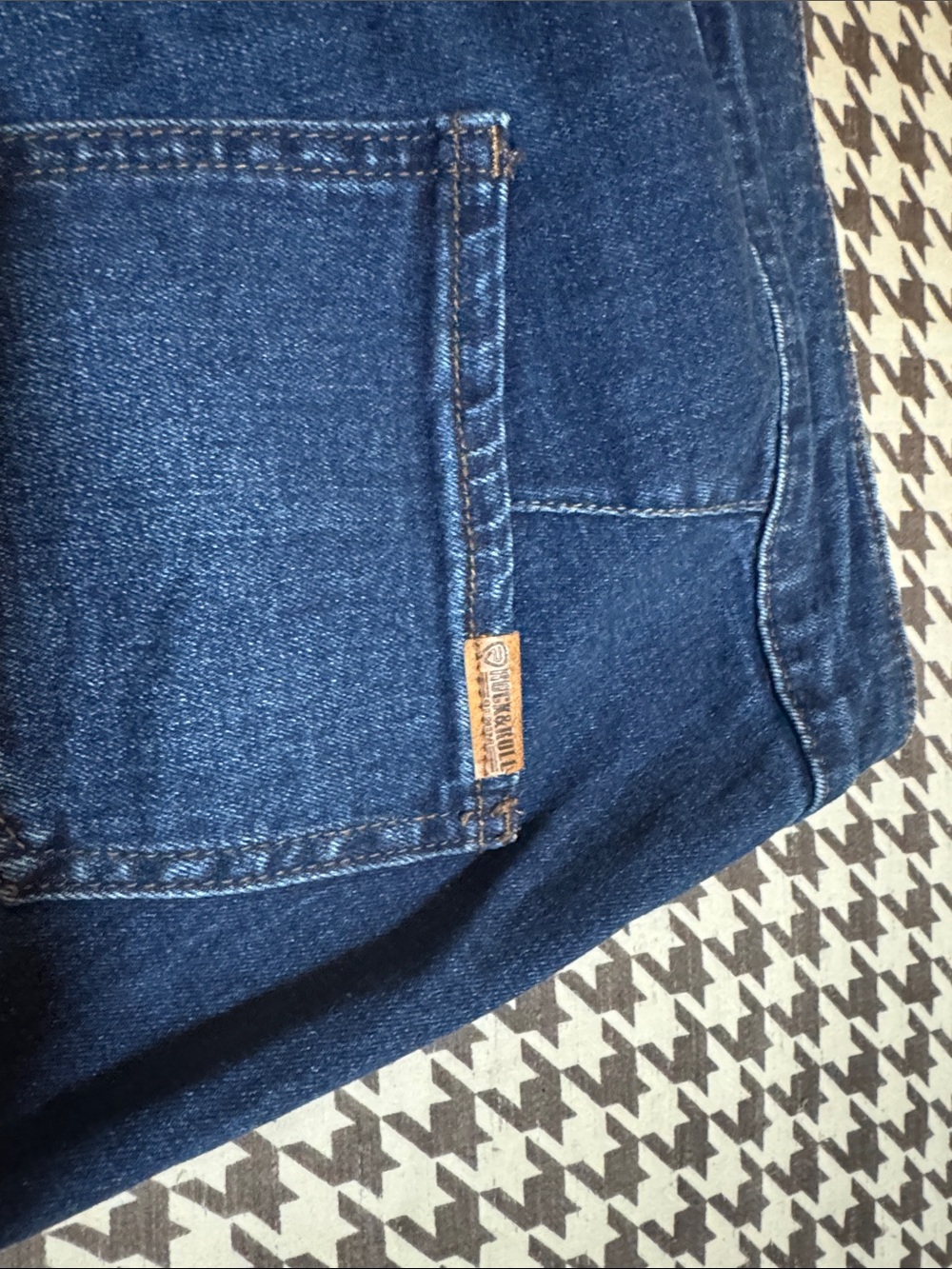 Dark Blue Flare Jeans with Mountain Panel Detail - Picture 9 of 9